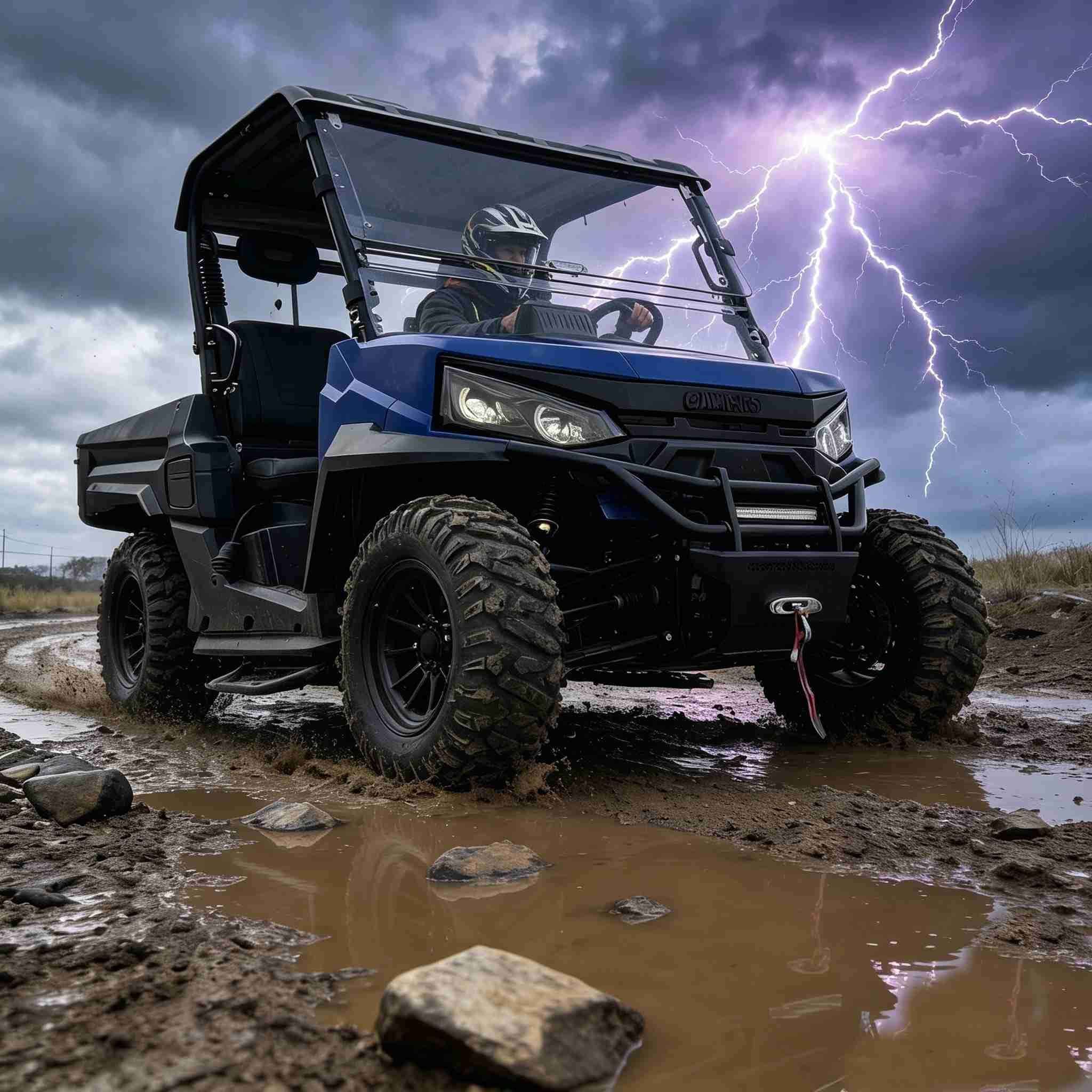 Cama elétrica da carga da bateria 350kg do motor CA de 10KW UTV 4WD 150Ah
