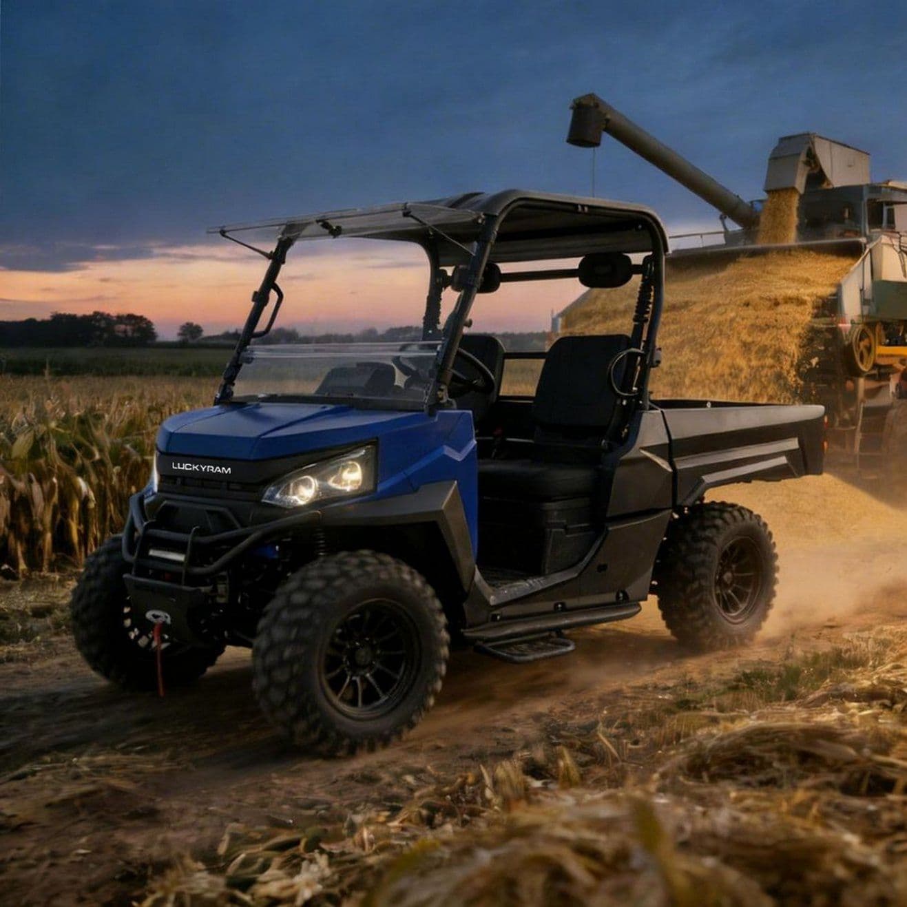 4WD UTV elétrico pneus de 14 polegadas 1000kg de reboque para manutenção de propriedade