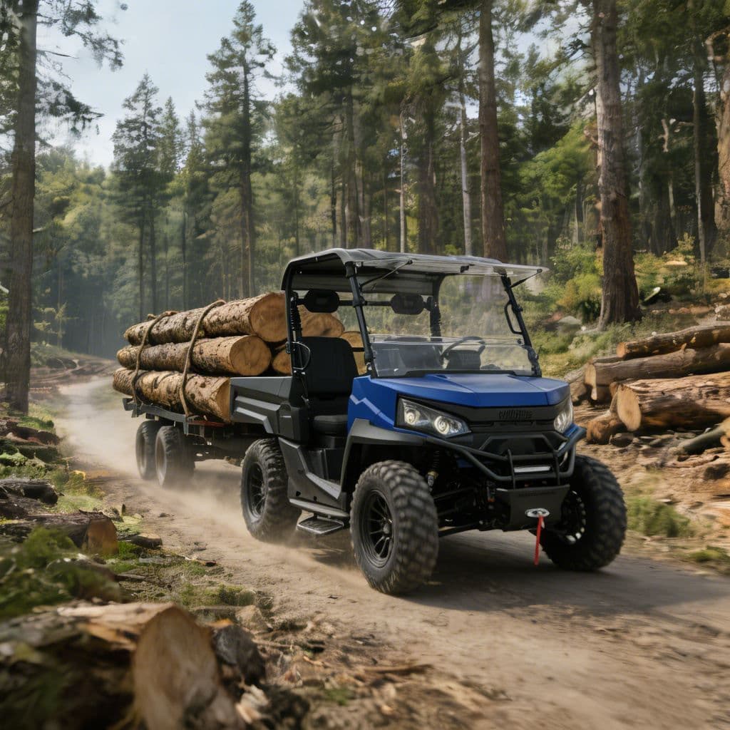 4WD UTV elétrico para caça no local de trabalho 73,6 V bateria de lítio PKE sem chave
