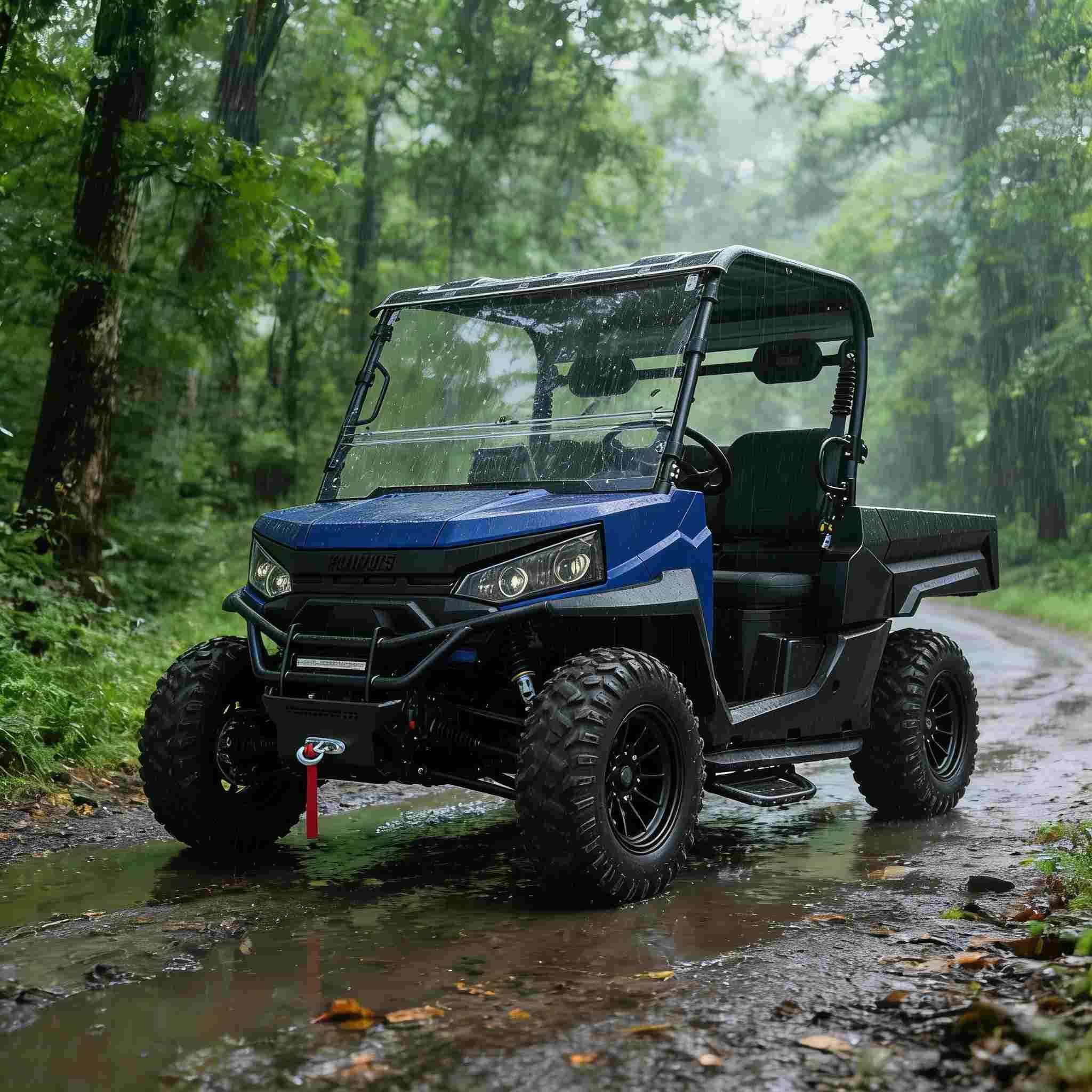 UTV elétrico 4WD para caçar 20KW de potência máxima 1000kg de reboque