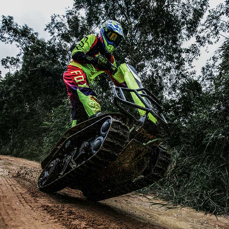 Tipo dobrável eletricamente multi snowmobile funcional da esteira rolante