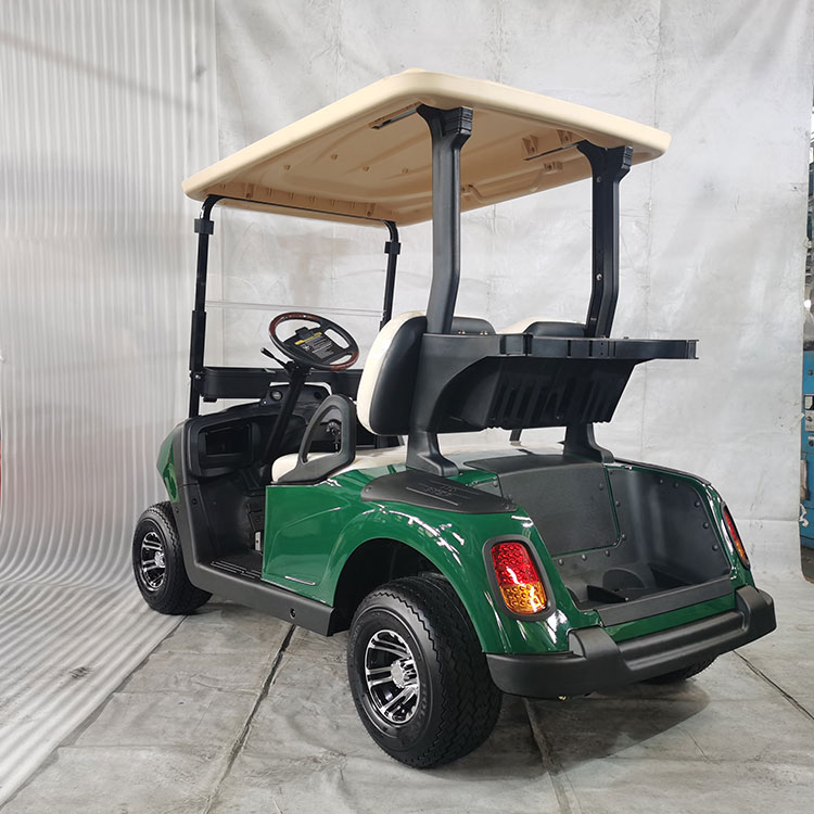 Carrinho de golfe elétrico de dois lugares de alto alcance, equipado com bateria de lítio