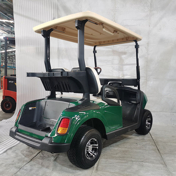 Carrinho de golfe elétrico multicolorido de 2 lugares, equipado com bateria de lítio